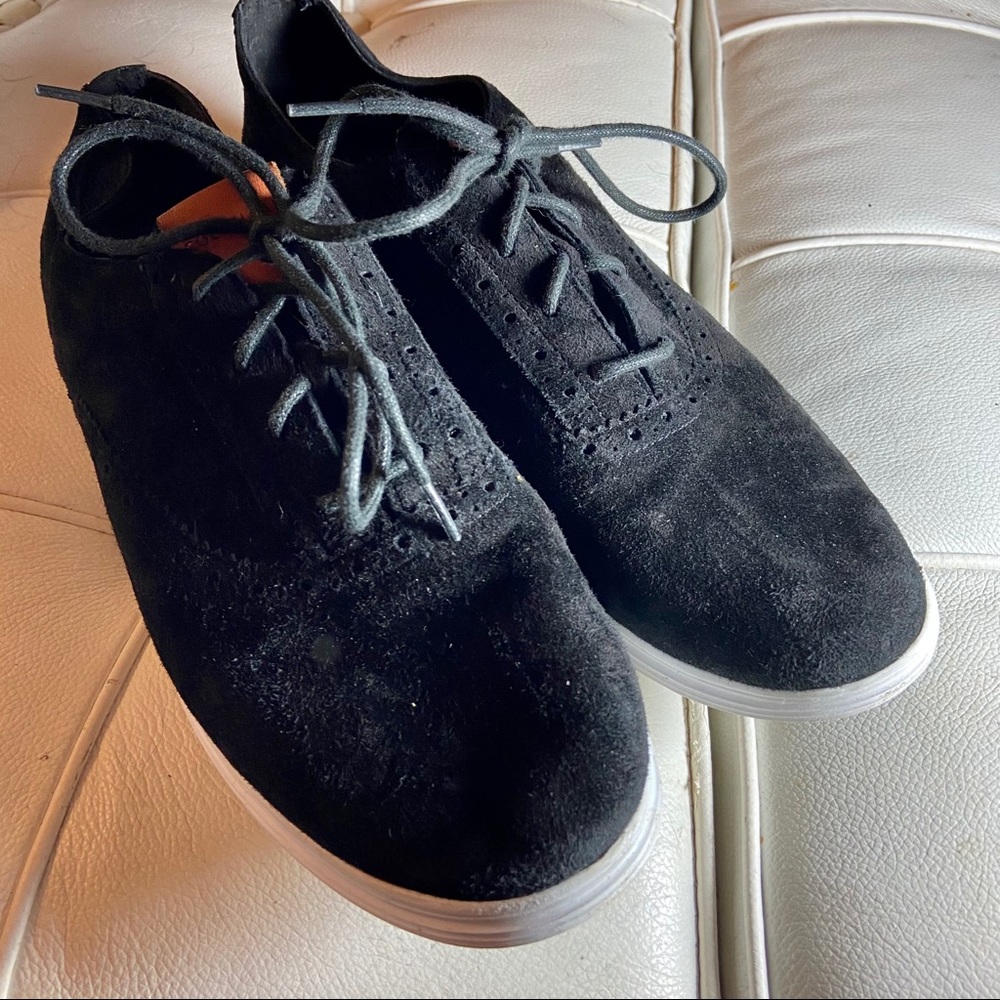Cole Haan grand os sneakers black suede sz 9.5